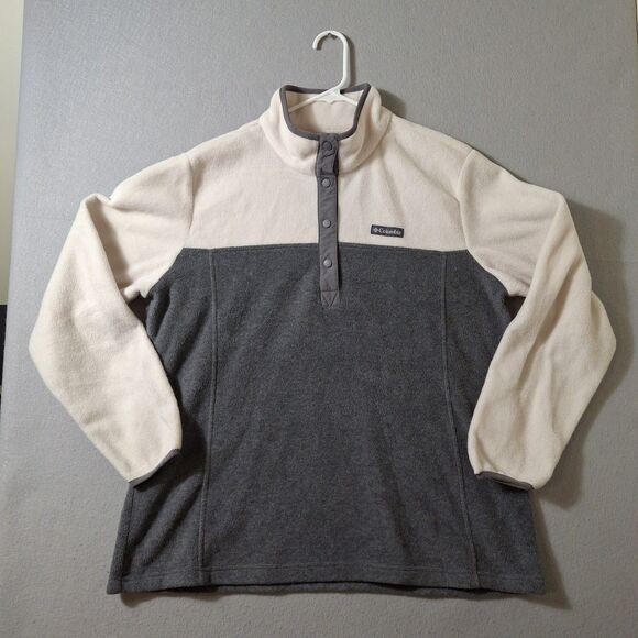 Columbia Benton Springs 1/2 Snap Fleece Pullover Women Size 1X Color block Gray - Picture 1 of 7